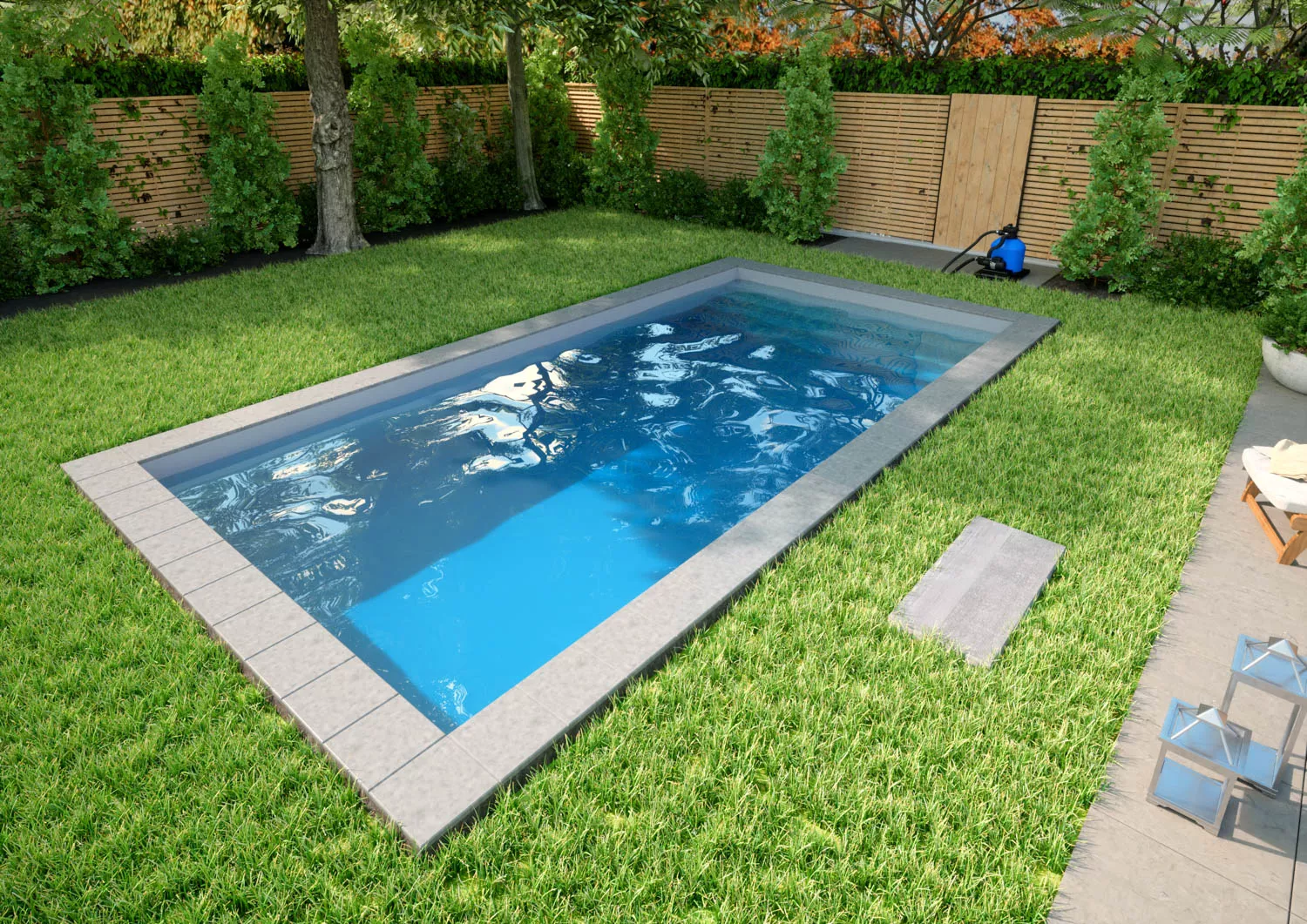 Umgebung_Styroporpool-Hellgrau-Colossos-BasicHQ-001_filtered Styroporpool Komplettset Basic Hellgrau mit Treppe Colossos - 600 x 300 x 150 cm