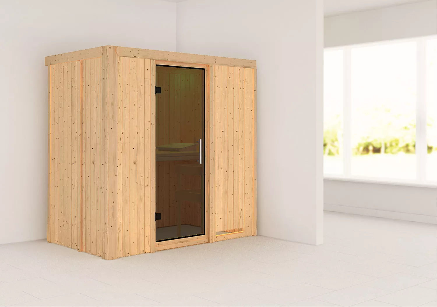 Karibu_Classic_Variado_Systemsauna_ohne_Saunaofen_und_Graphit_Ganzglastuer_1 Karibu Classic Variado Systemsauna ohne Saunaofen und Graphit Ganzglastür