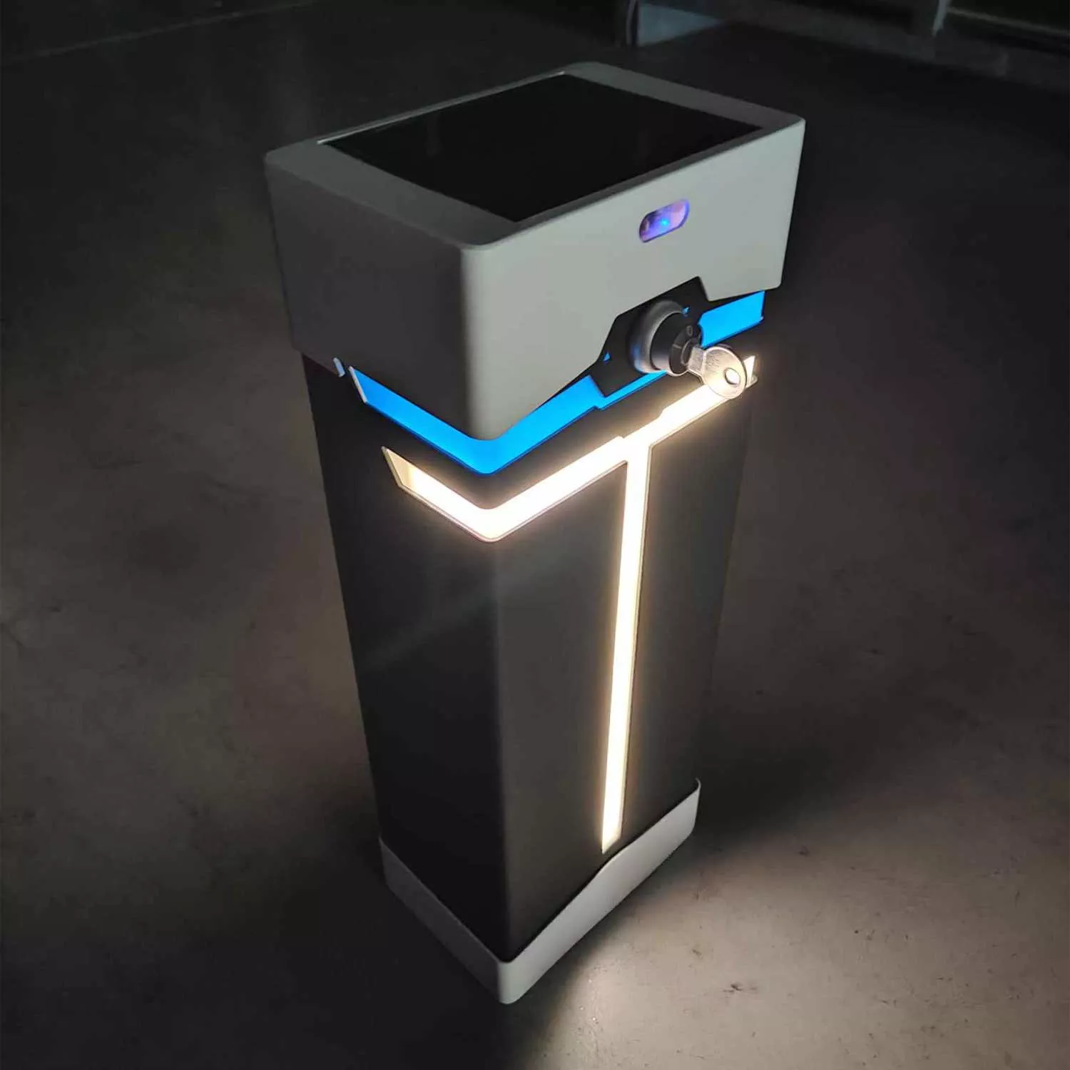 Poolpowershop Oberflur Aufrollvorrichtung T-Light - weiß-grau