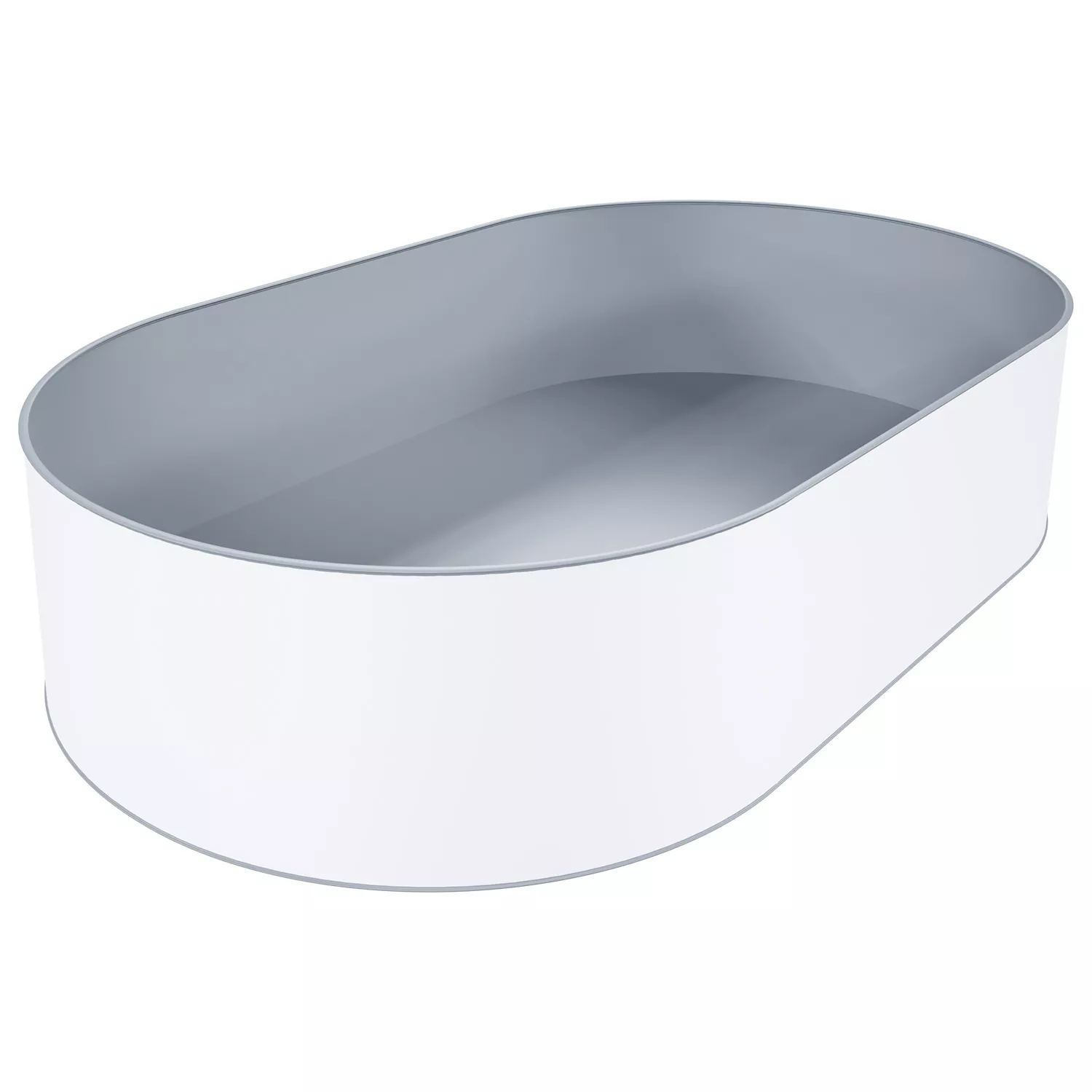 Stahlwandpool Oval Grau
