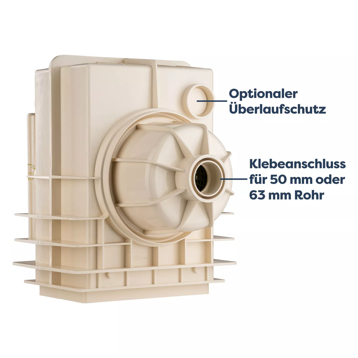 MTS Einbauskimmer V20 mit ABS Flansch für Folienbecken cremeweiß