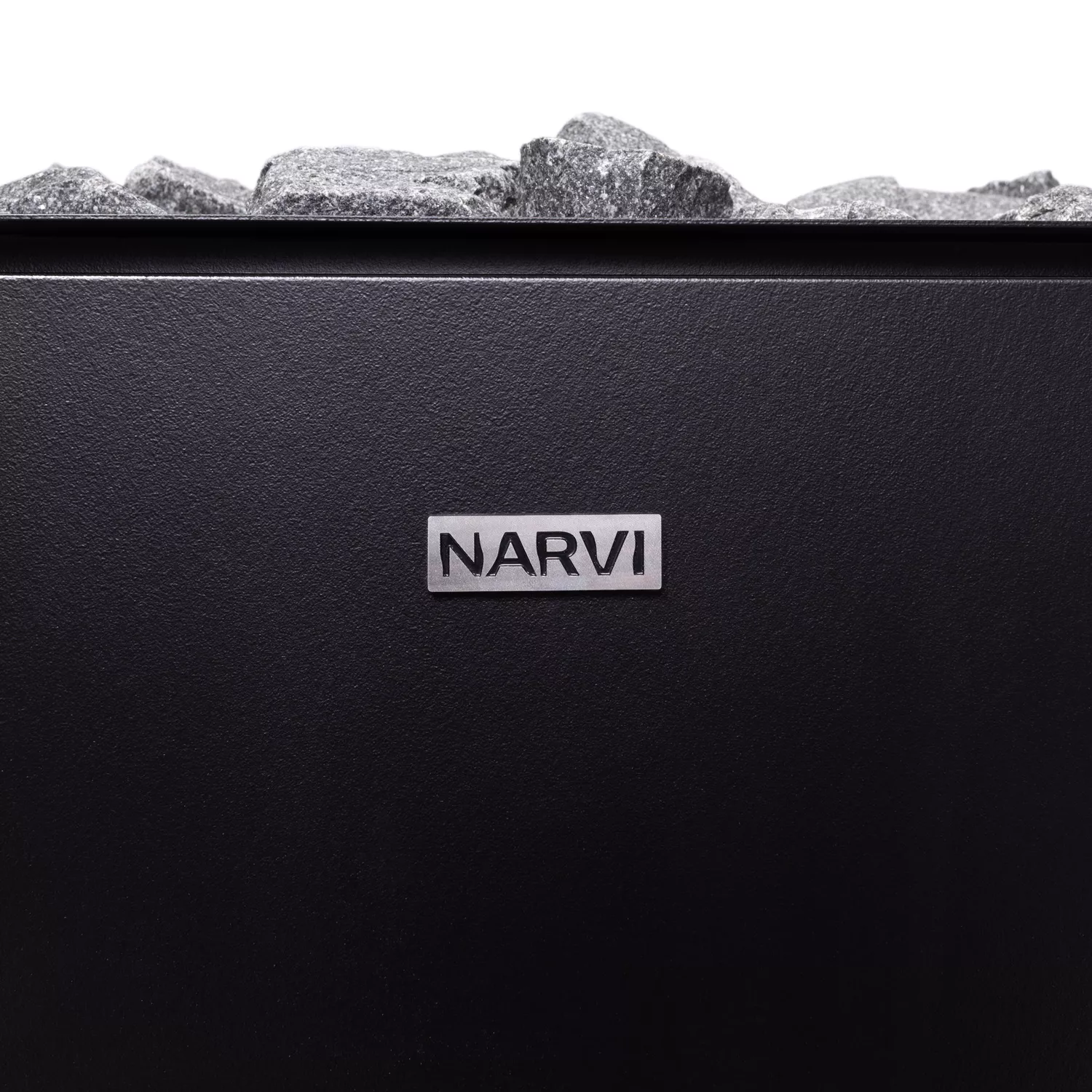 narvi-ultra-schwarz-saunaofen-ohne-steuerung-frontal-nah Narvi Ultra Saunaofen - 12 kW