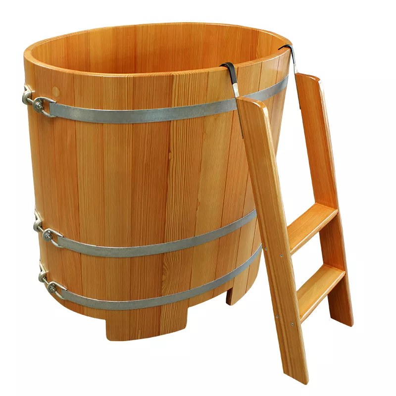 44303 Sauna Tauchbecken Lärche 110 x 77 cm innen und außen transparent hygieneversiegelt