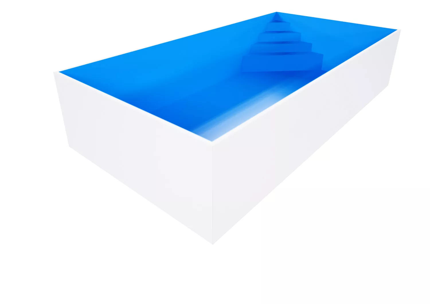 Isotherm-Pool blau mit seitlicher Treppe Oblique