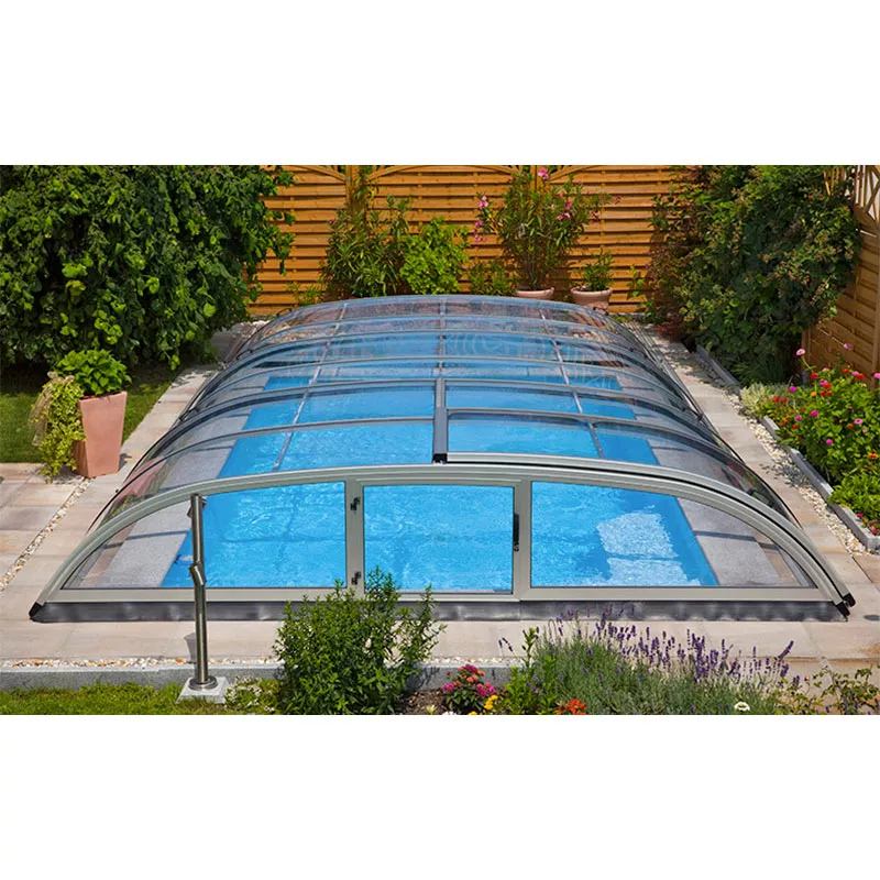 Schwimmbadüberdachung Flat Clear 8,00 x 4,00 x 0,84 m