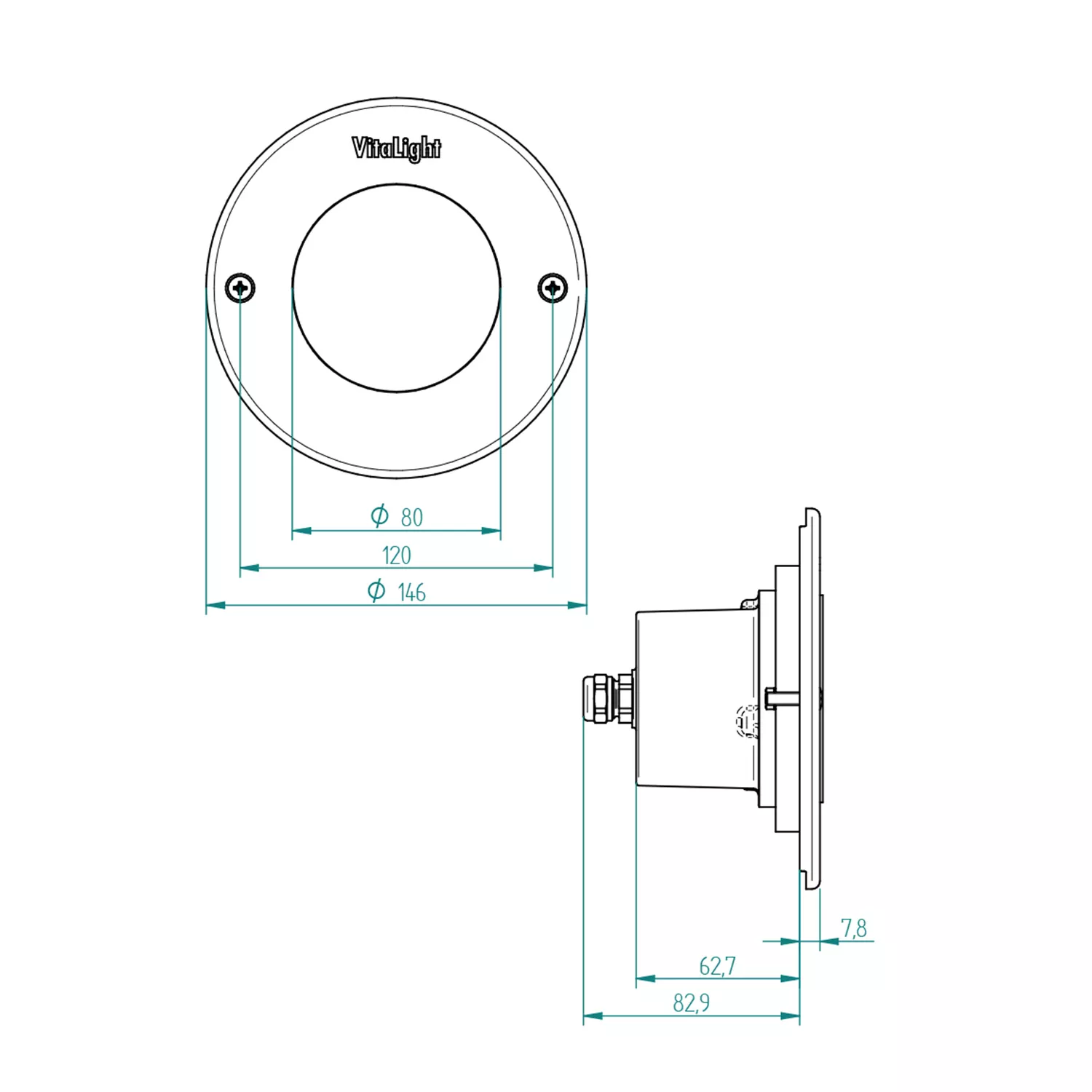 Datenblatt-440300020 VitaLight Power LED 3.0 Scheinwerfereinsatz 8/4er Bronze 146 mm - Warmweiß (3000 K)