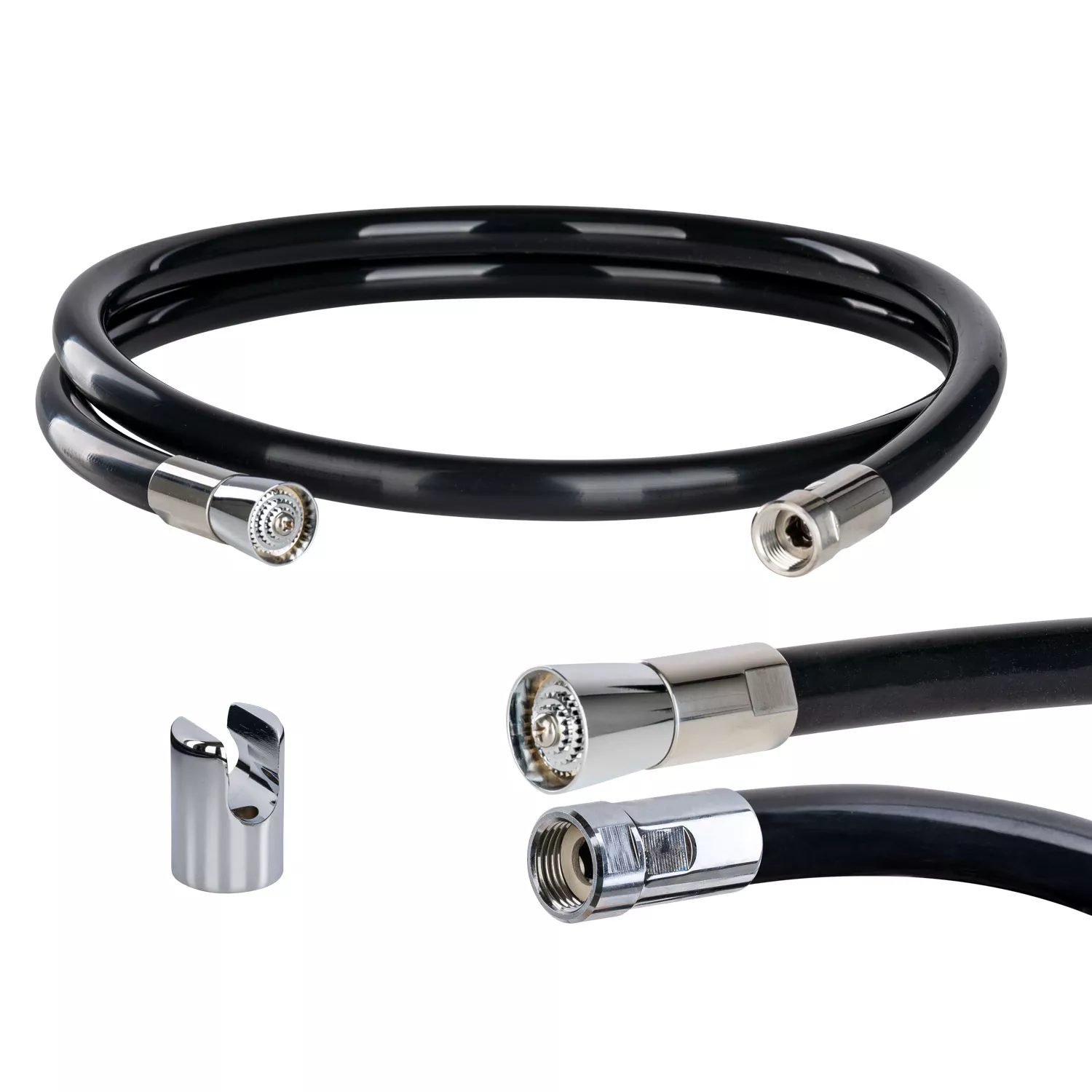 Knauss Kneippschlauch schwarz Siebstrahldüse inkl. Halterung - 2m