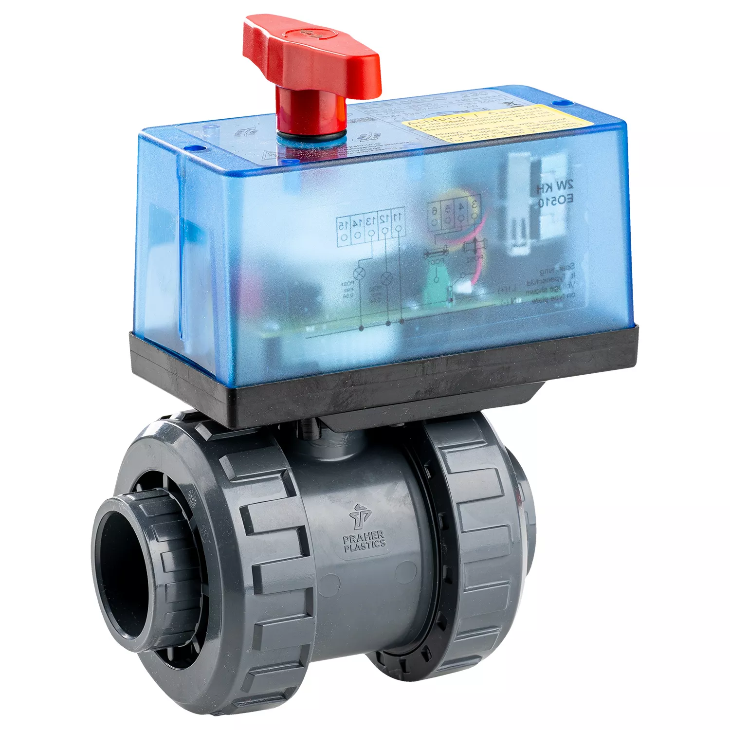 PVC Kugelhahn mit Stellantrieb 230 Volt 