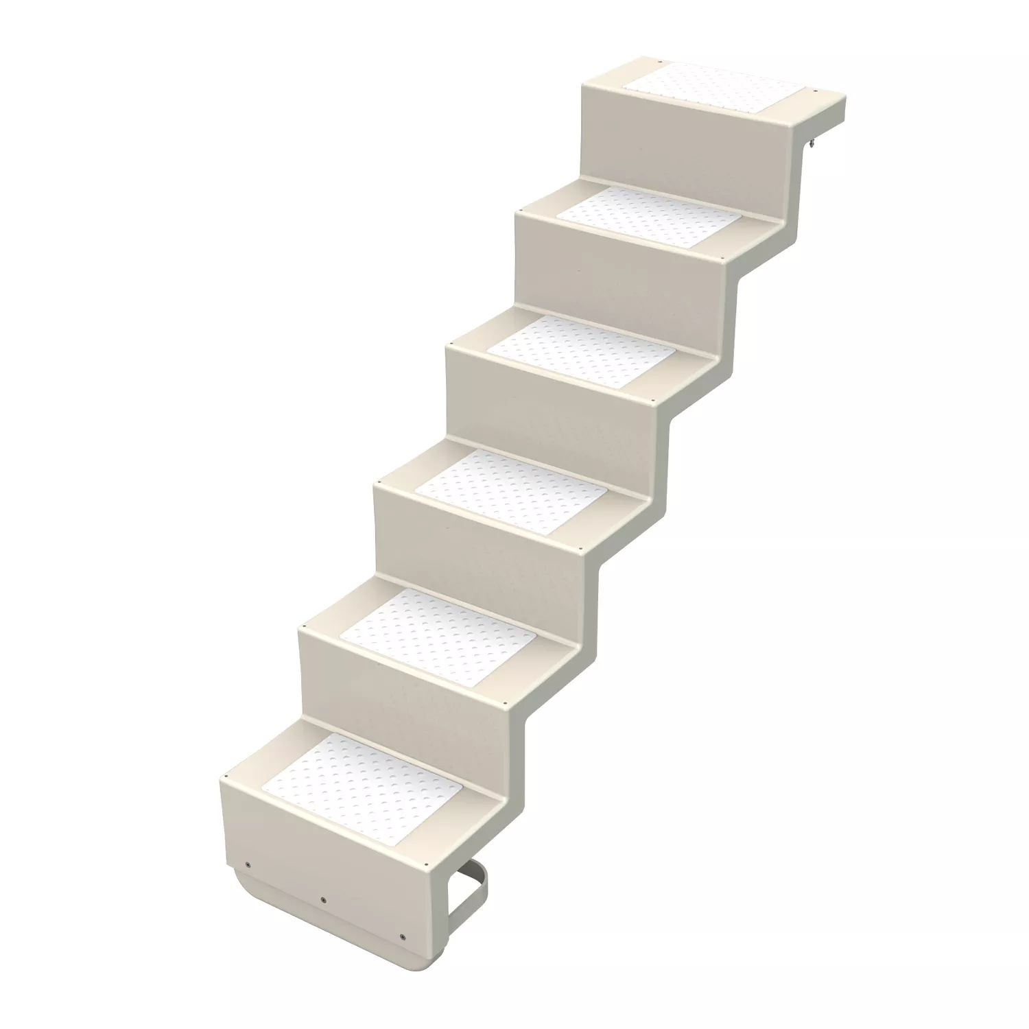 sand-weiss Polyester Treppe ELEGANZ 80 "U" kurz - 6 stufig sand mit weiß abgesetzten Stufen