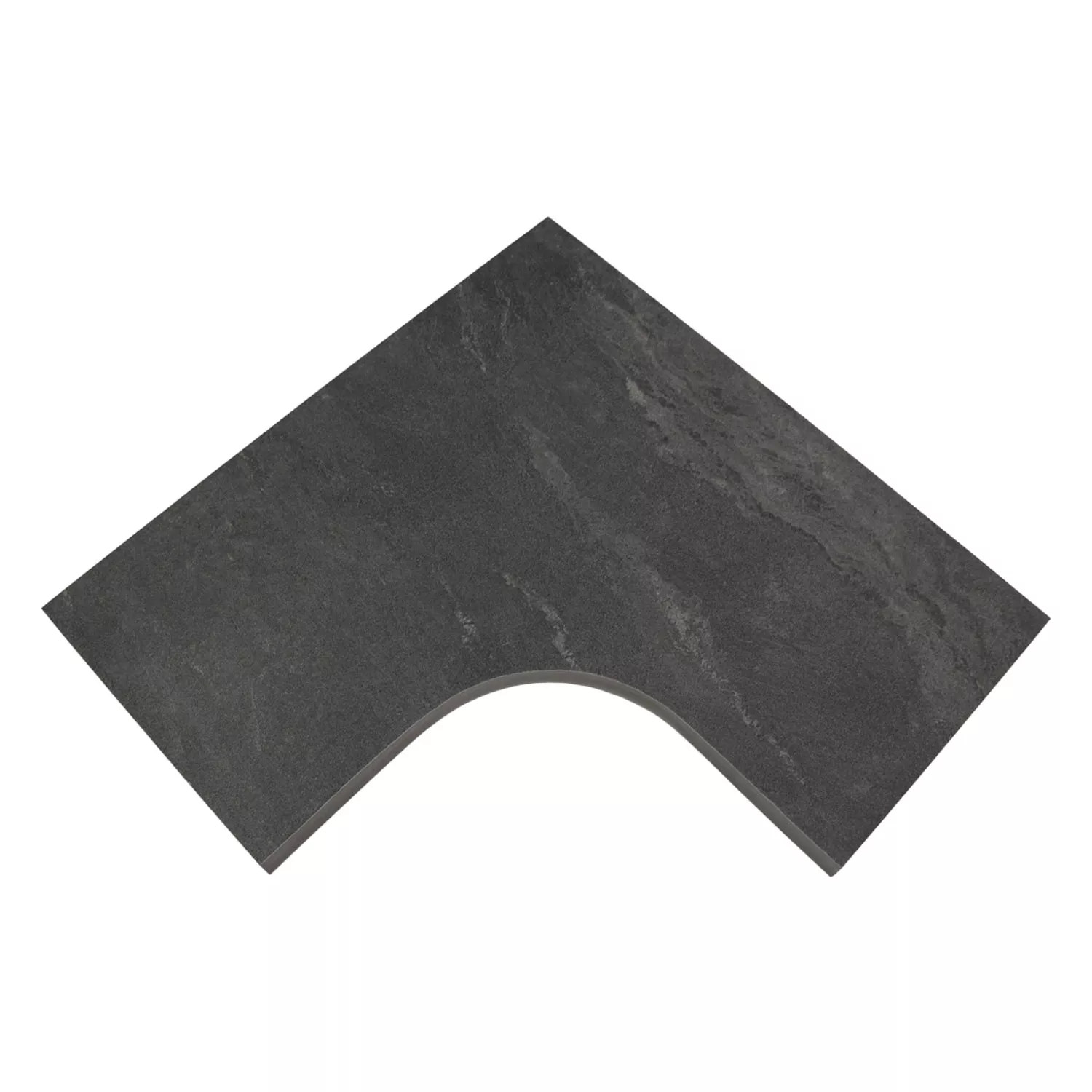 Trend Keramik Earthstone Nero 135 mm Radius Innenecke - 60 x 60 cm