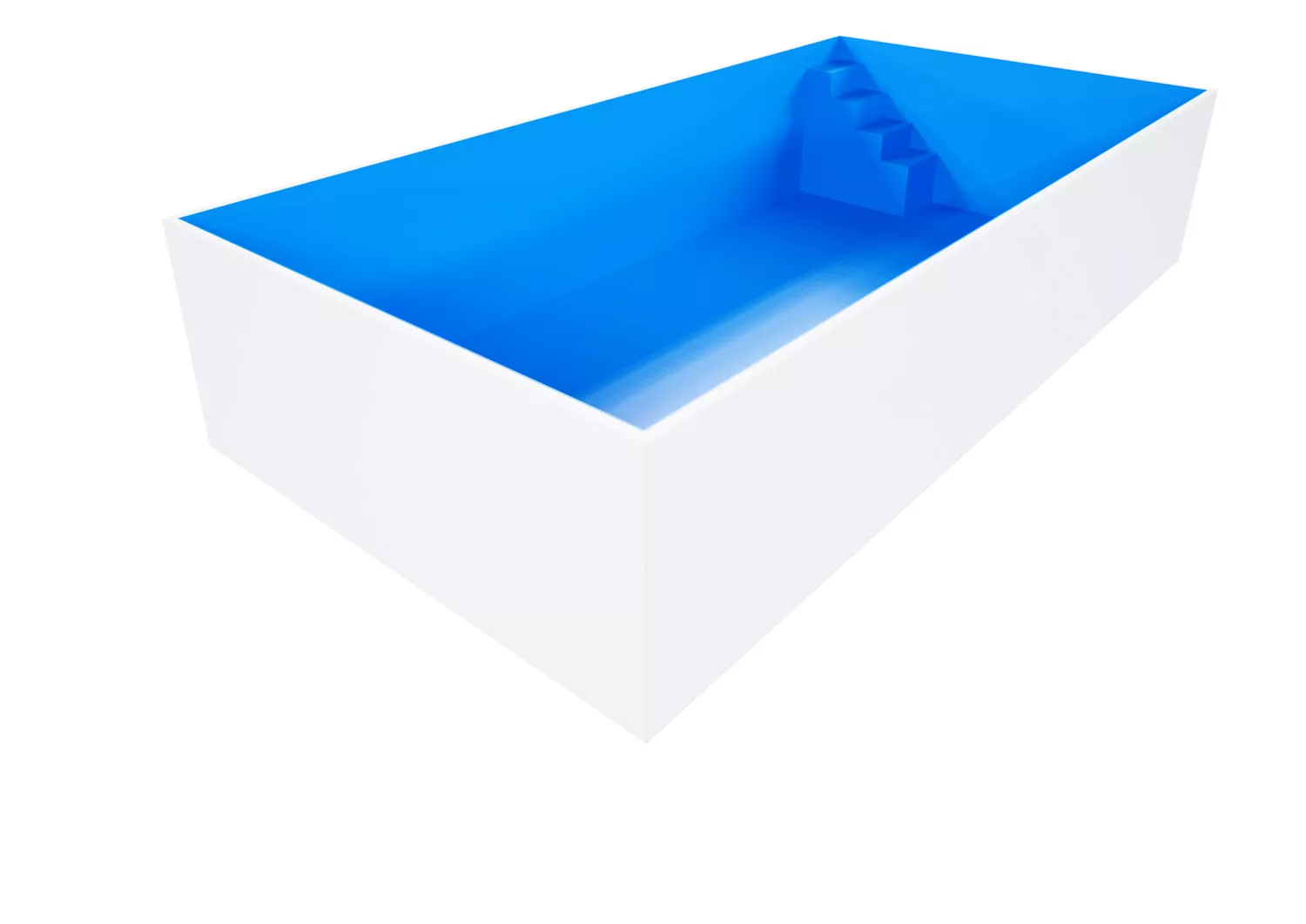 Isotherm-Pool blau mit Ecktreppe Variofit