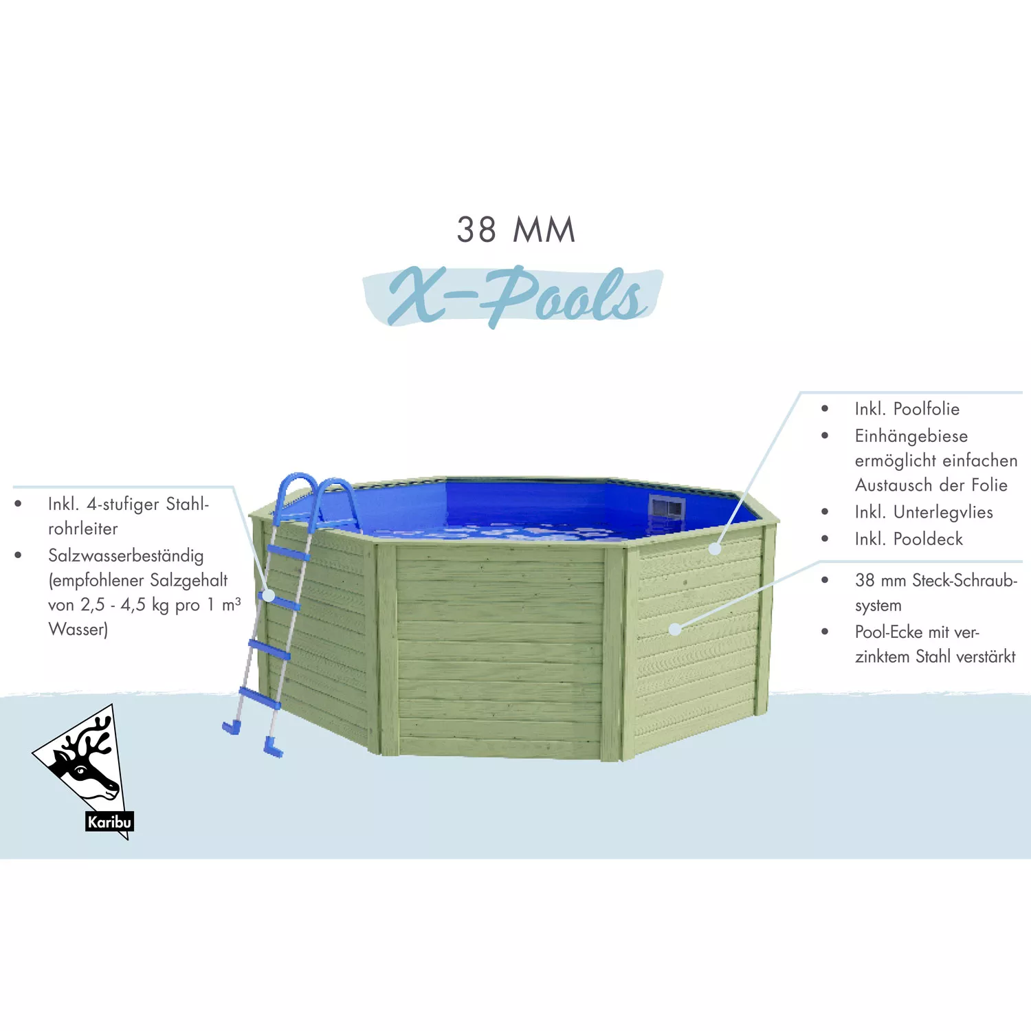 karibu-pool-x0-holzbecken-komplettset-rund-xpools Karibu Pool X0 Holzbecken Rund