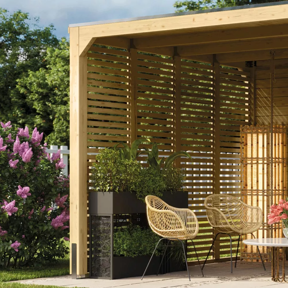 karibu-lamellenwand-fuer-cubus-pavillon Karibu Lamellenwand für Cubus Pavillon